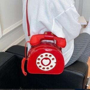 Red Dial Novelty Crossbody Bag